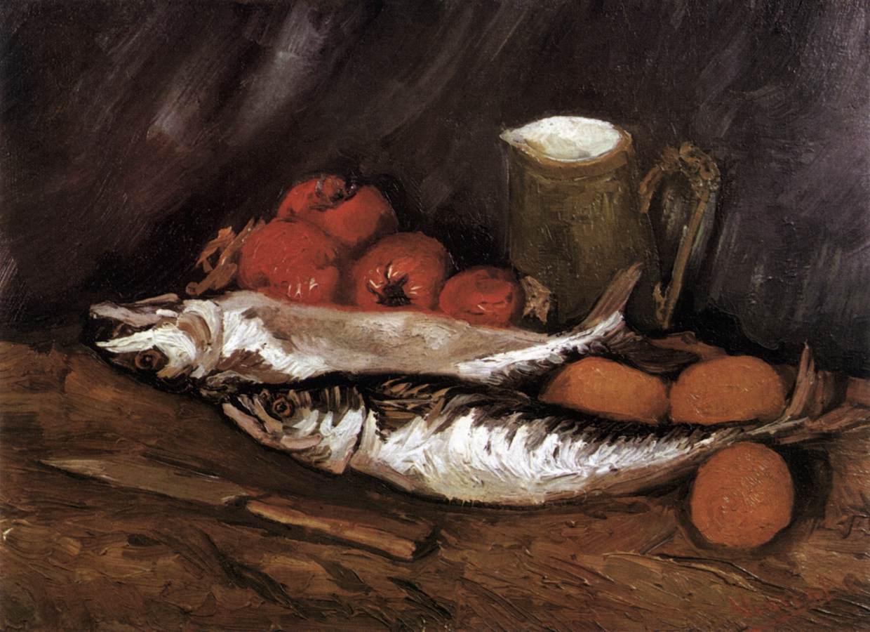 Still-Life with Mackerels, Lemons and Tomatoes