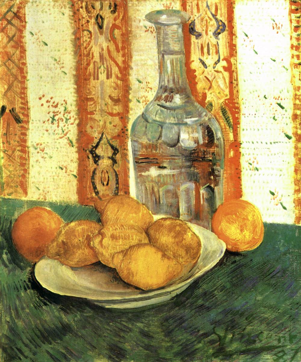 Still-Life with Decanter and Lemons on a Plate