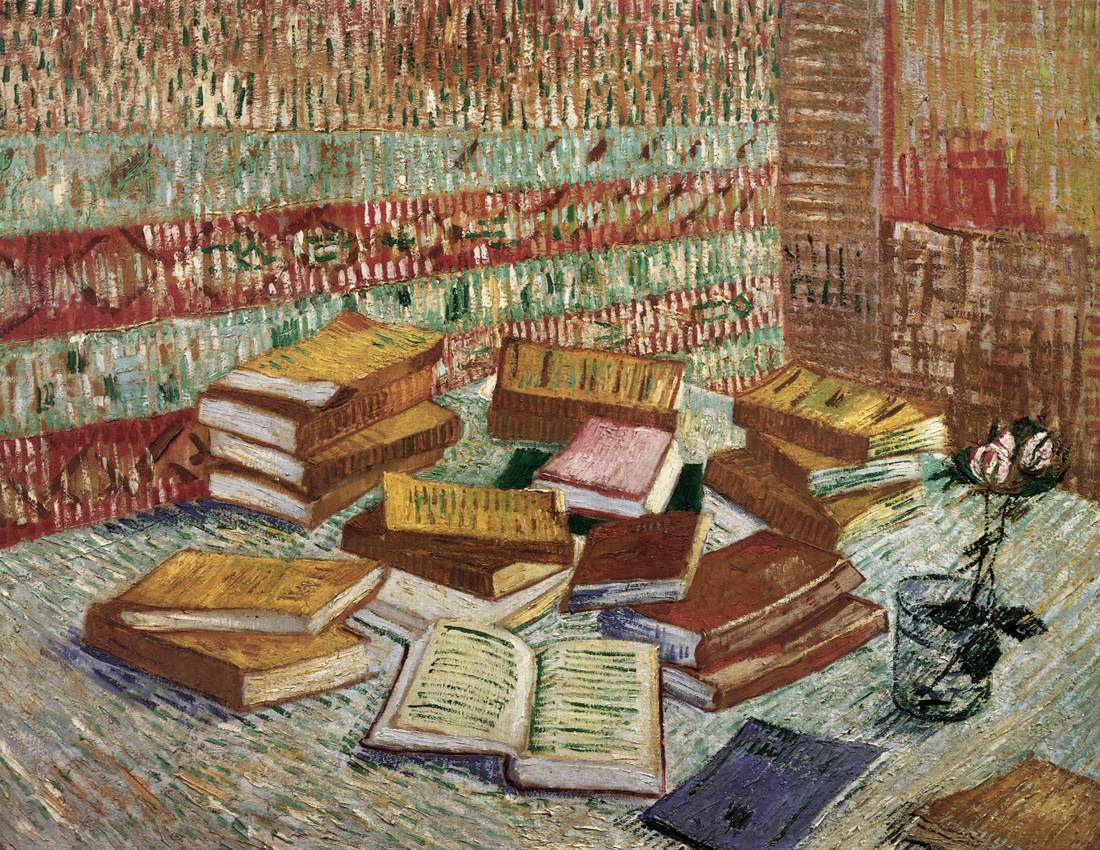 Still-Life with French Novels and a Rose