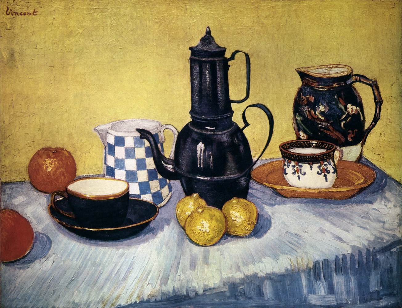 Still-Life with Coffee Pot, Earthenware and Fruit