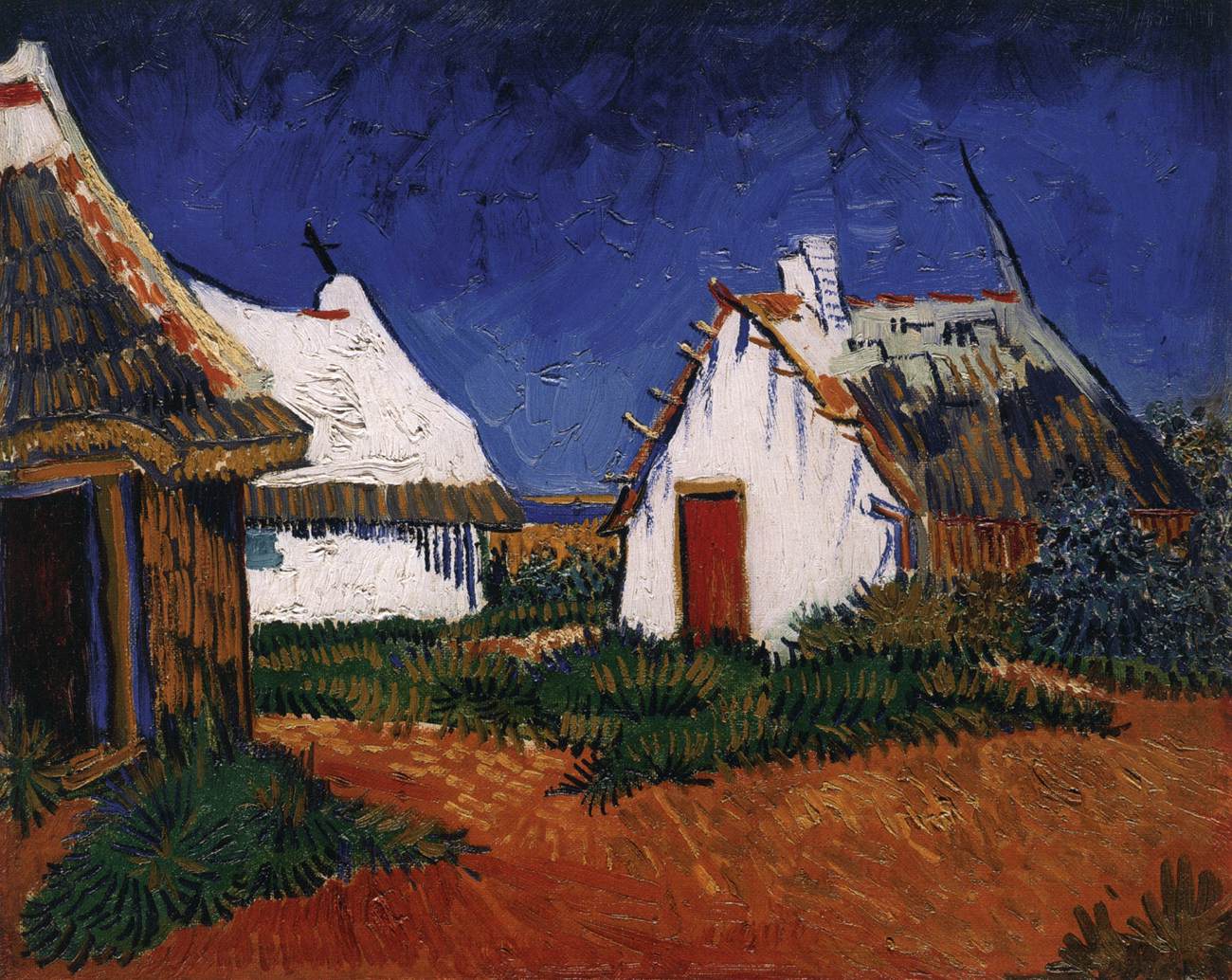 Three White Cottages in Saintes-Maries
