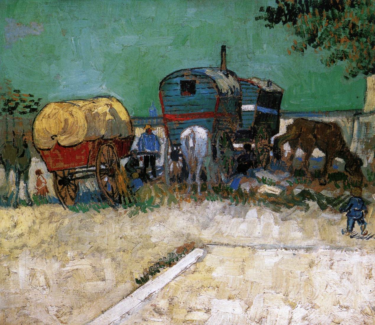 Encampment of Gypsies with Caravans