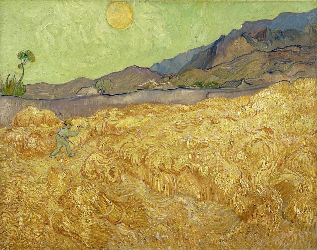 Wheatfield with Reaper at Sunrise