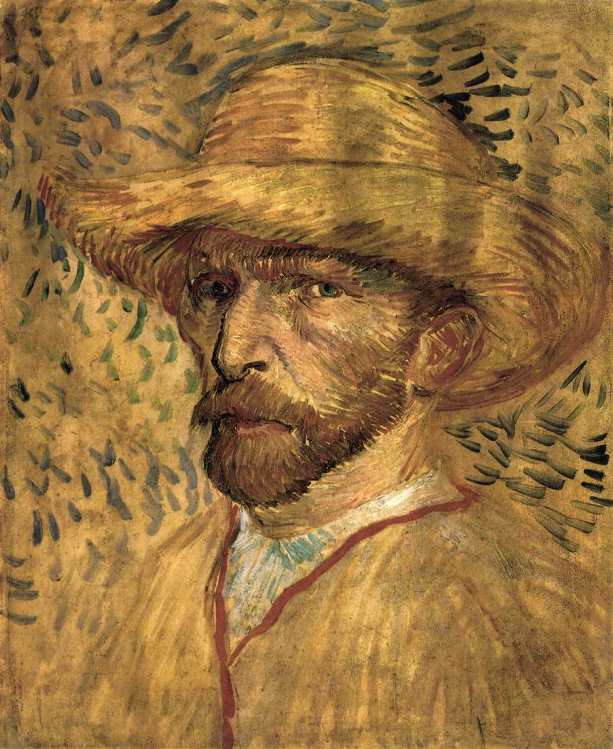 Self-Portrait with Straw Hat