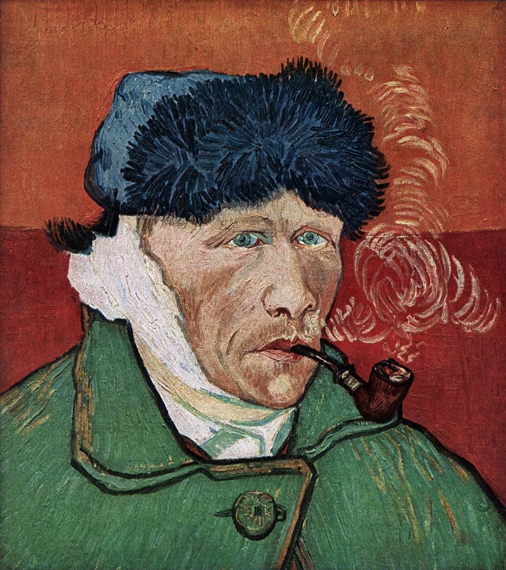 Self-Portrait with Bandaged Ear and Pipe