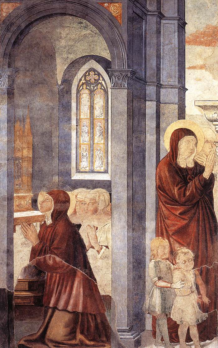 St Augustine Leaving his Mother (scene 3, east wall)