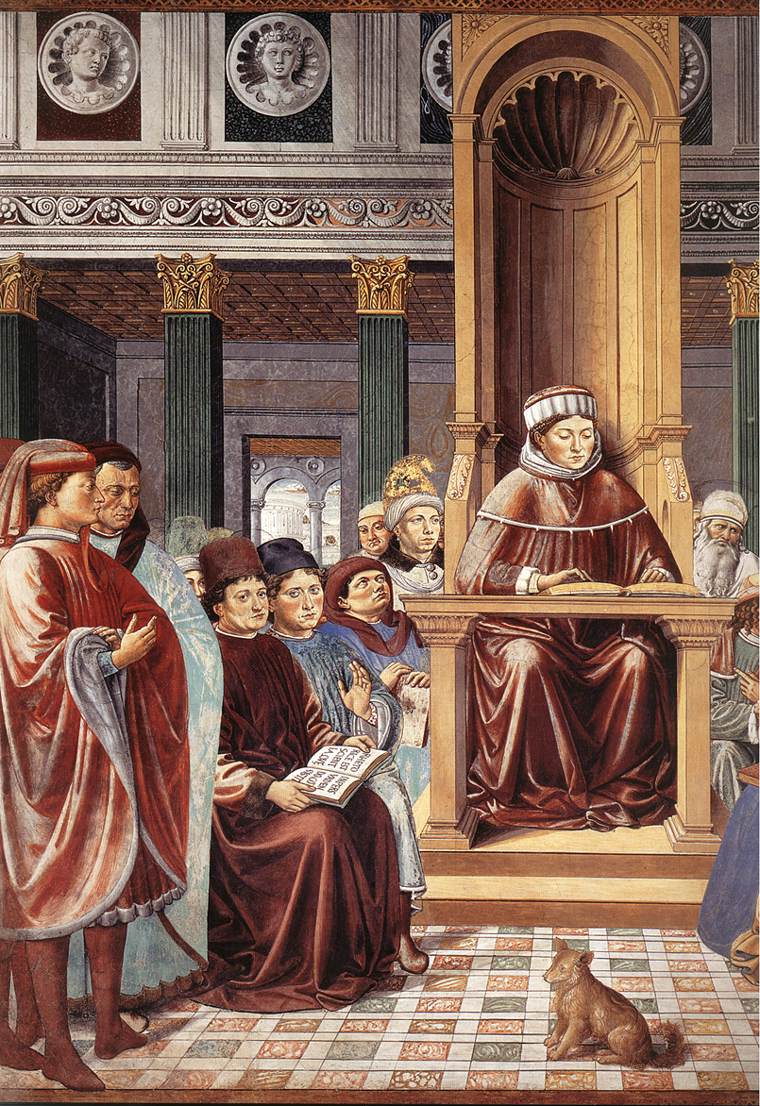 St Augustine Teaching in Rome (detail)