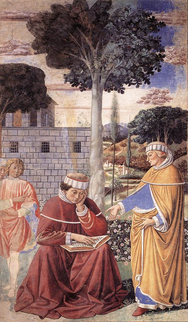 St Augustine Reading the Epistle of St Paul (scene 10, east wall)