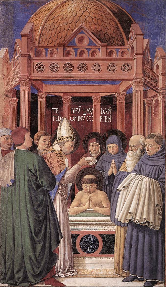 Baptism of St Augustine (scene 11, east wall)