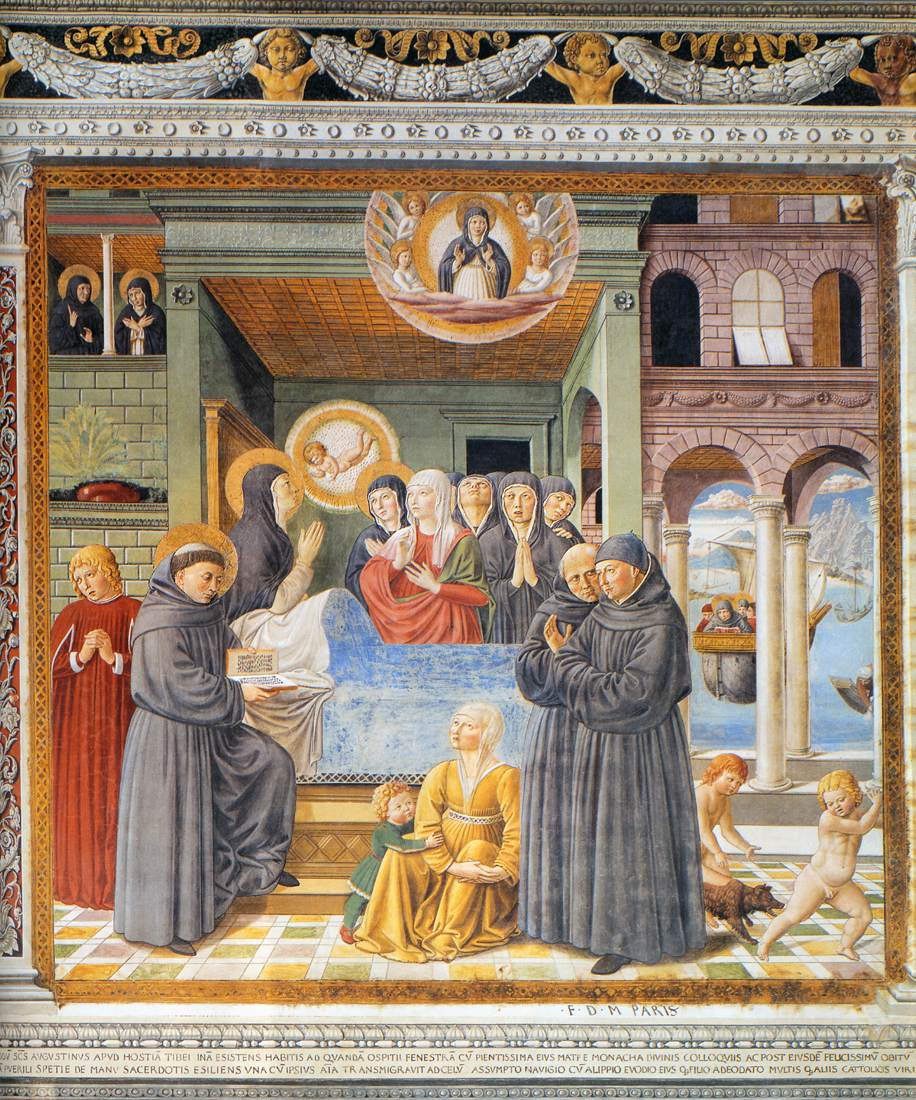 Death of St Monica (scene 13, south wall)