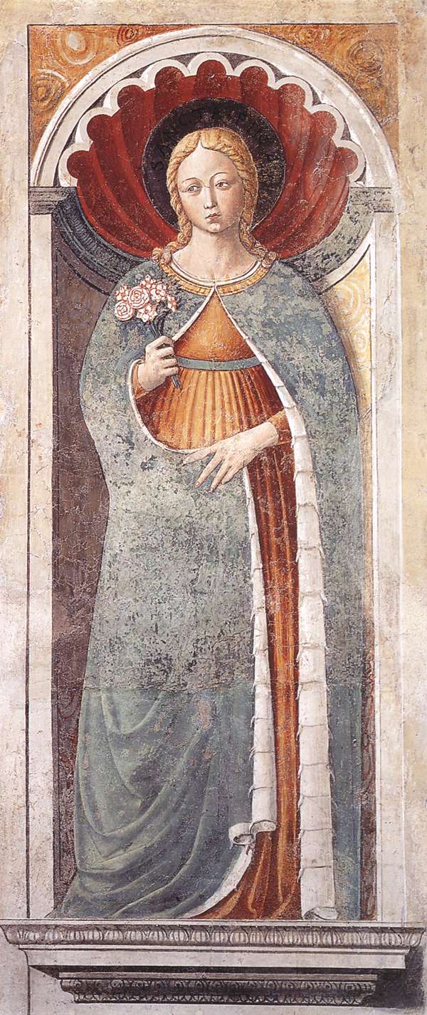 St Fina (on the pillar)