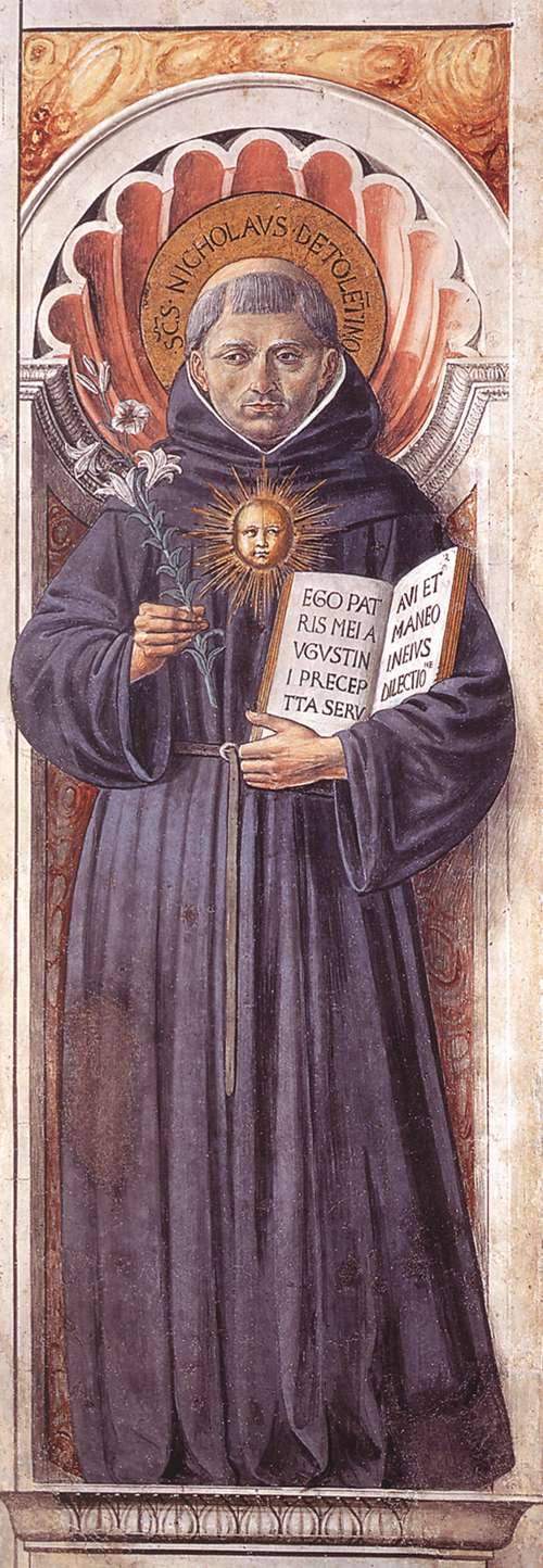 St Nicholas of Tolentino (on the pillar)