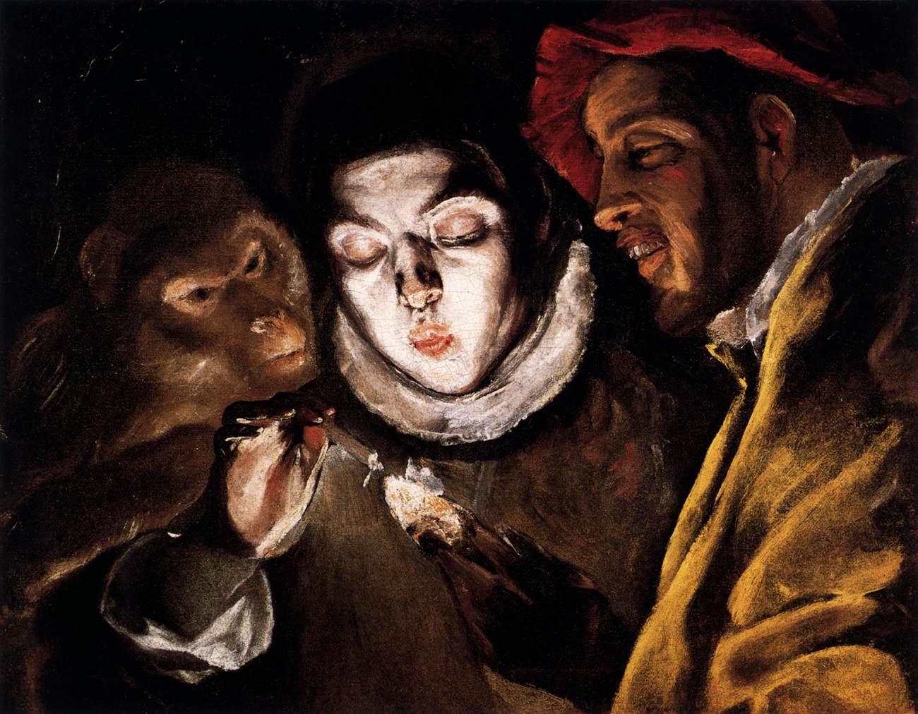 An Allegory with a Boy Lighting a Candle in the Company of an Ape and a Fool (Fábula)