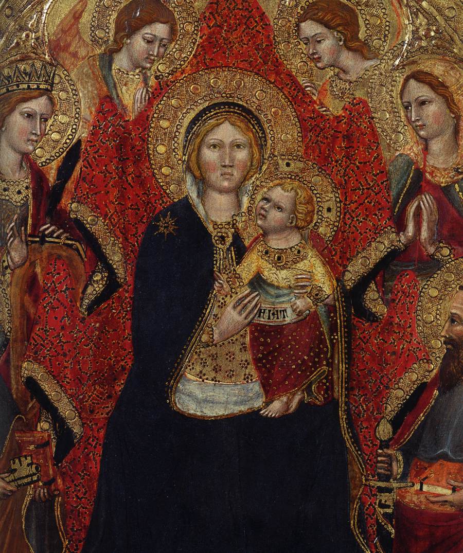 Madonna Enthroned with Angels and Saints (detail)