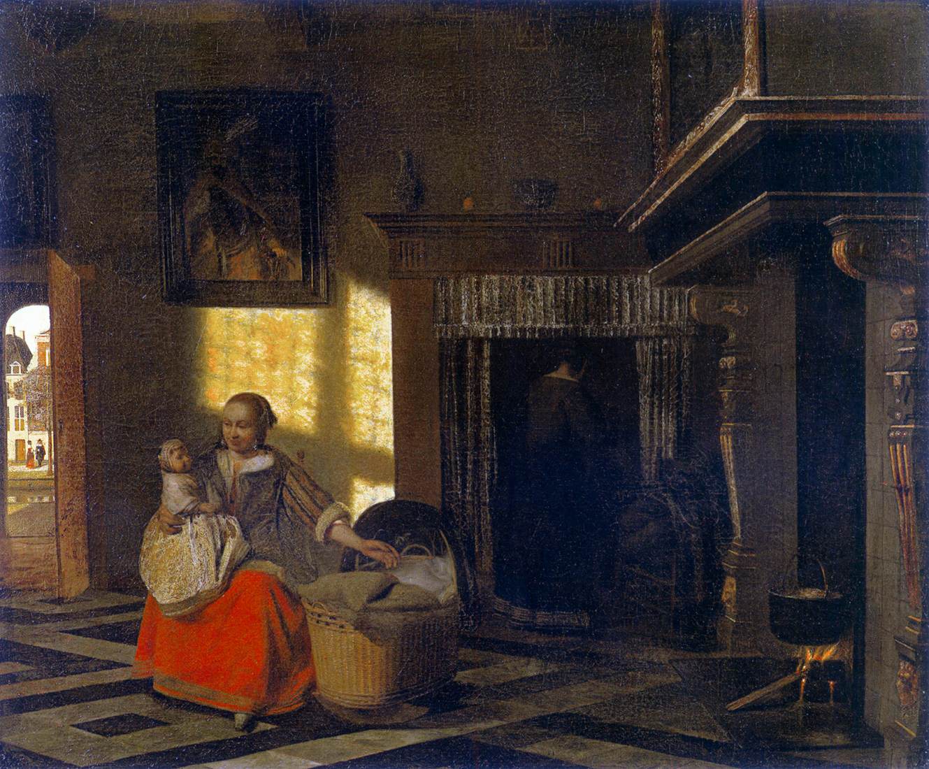 Mother and Child by a Cradle