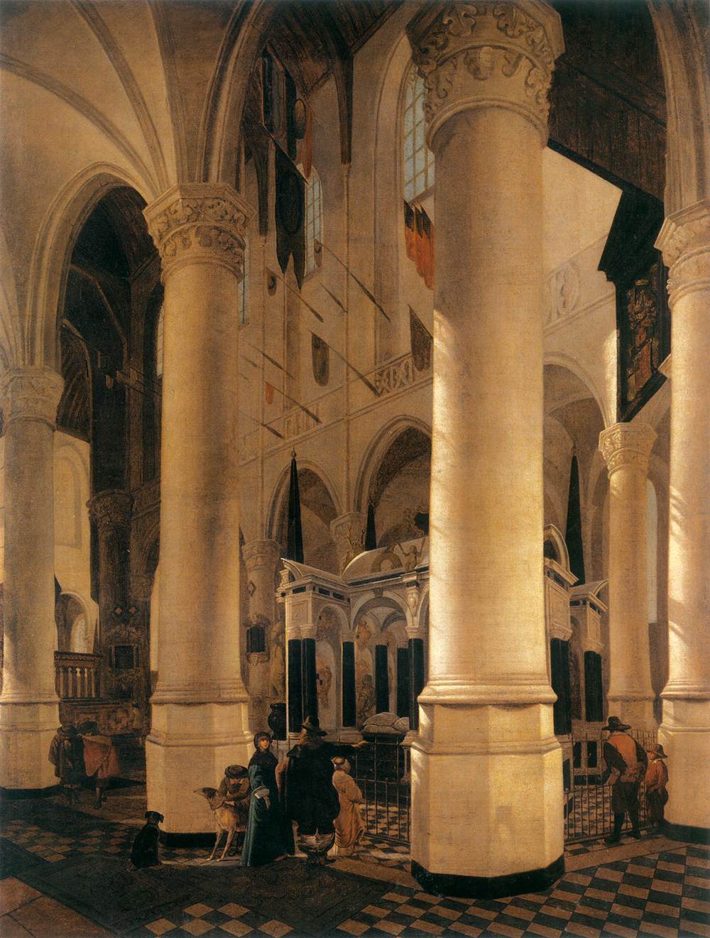Interior of Nieuwe Kerk in Delft with the Tomb of William the Silent