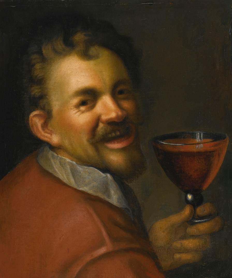 Self-Portrait with a Glass of Wine
