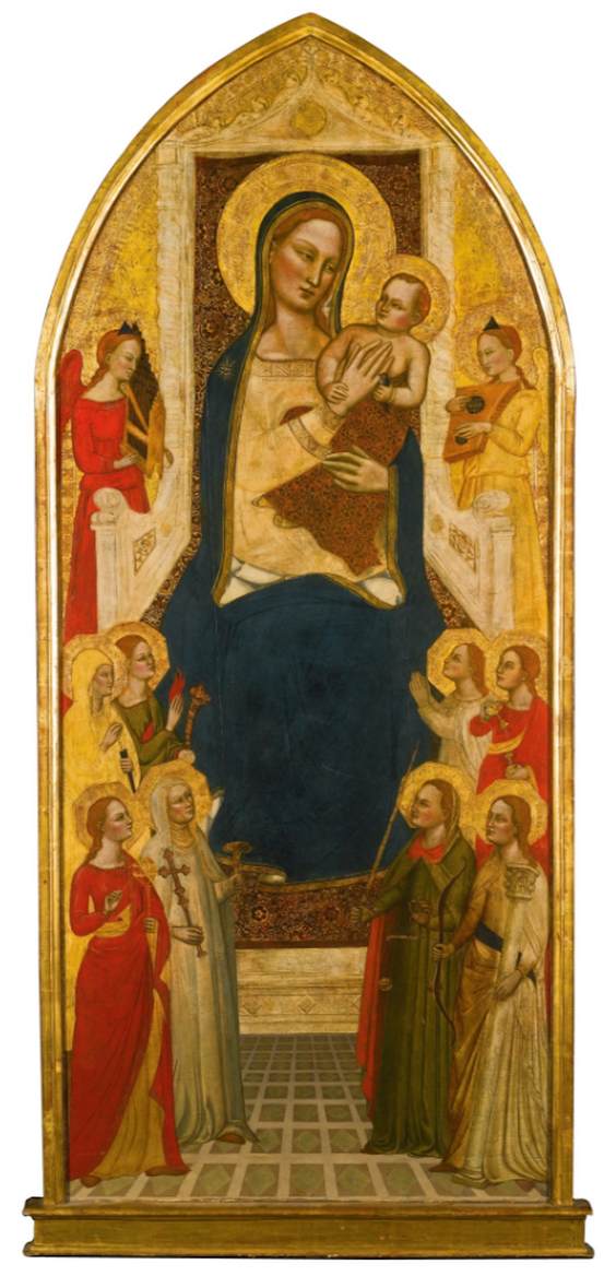Virgin and Child Enthroned with Music-Making Angels and Virtues