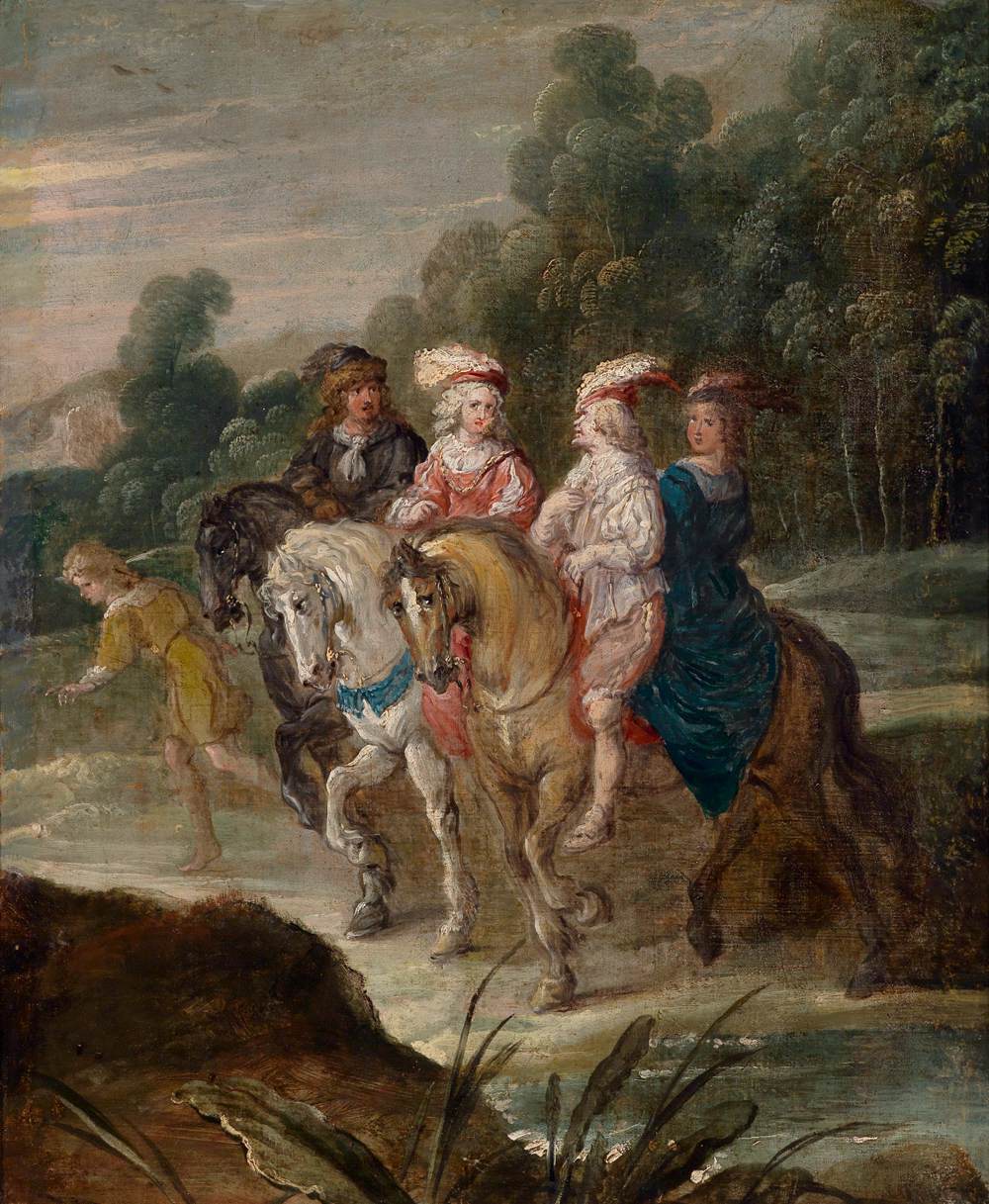 Landscape with an Elegant Party on Horseback