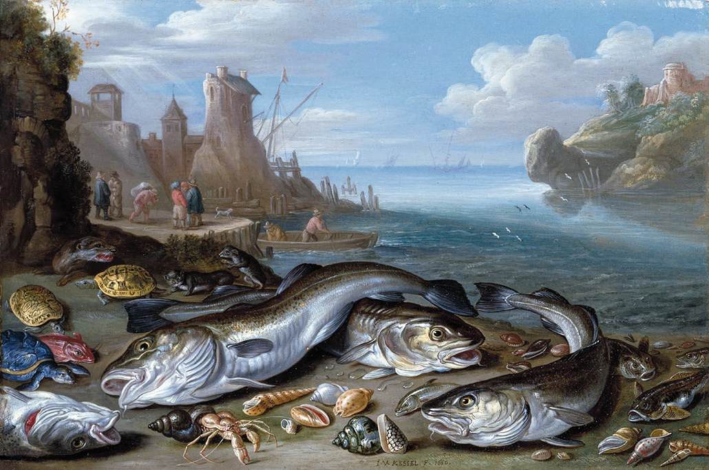 Harbour Scene with Fish