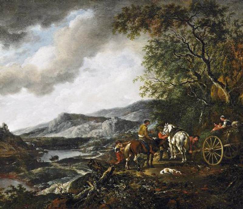 River Landscape with Travelers