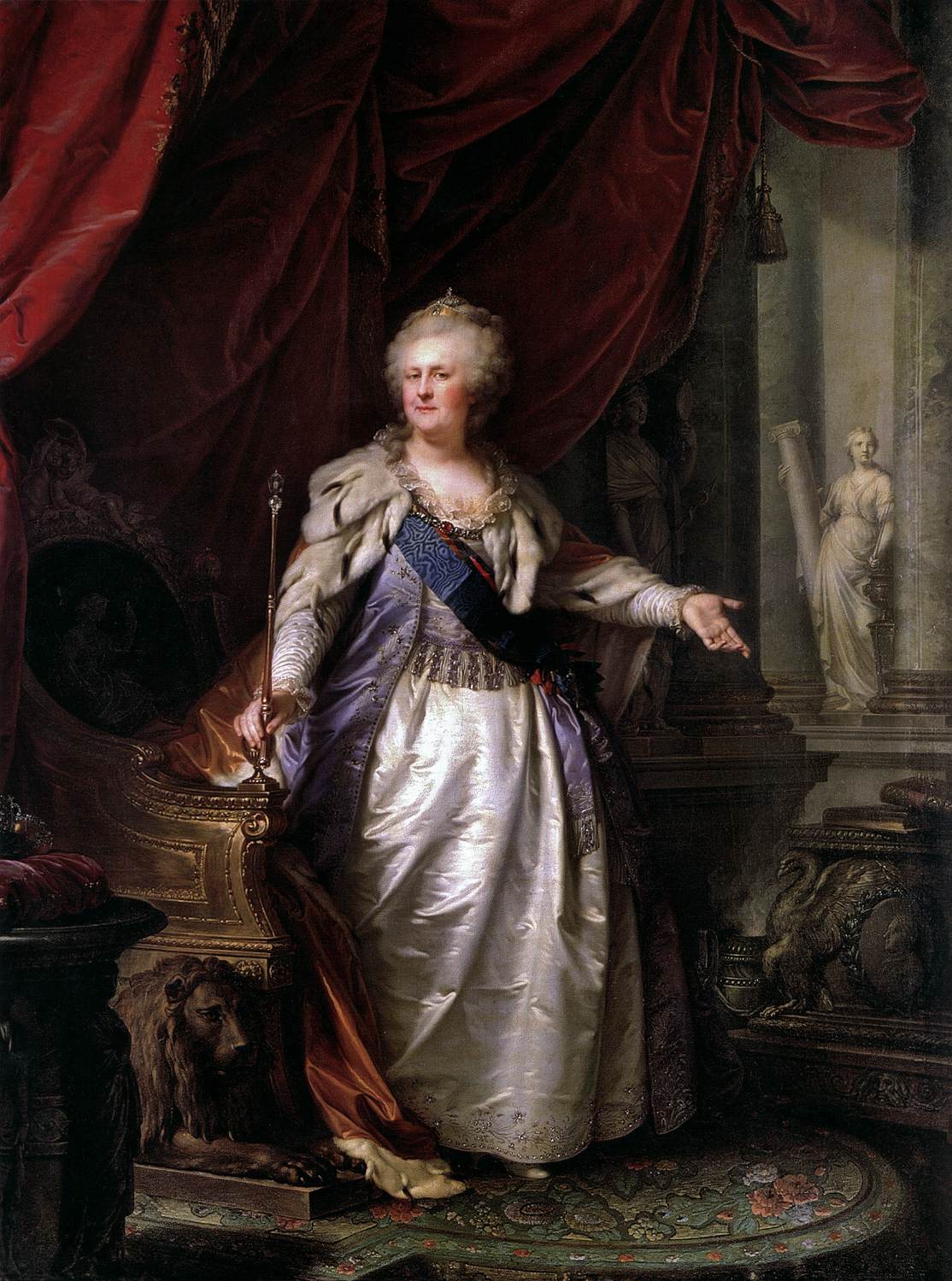 Portrait of Catherine II with Allegorical Figures of Strength and Truth