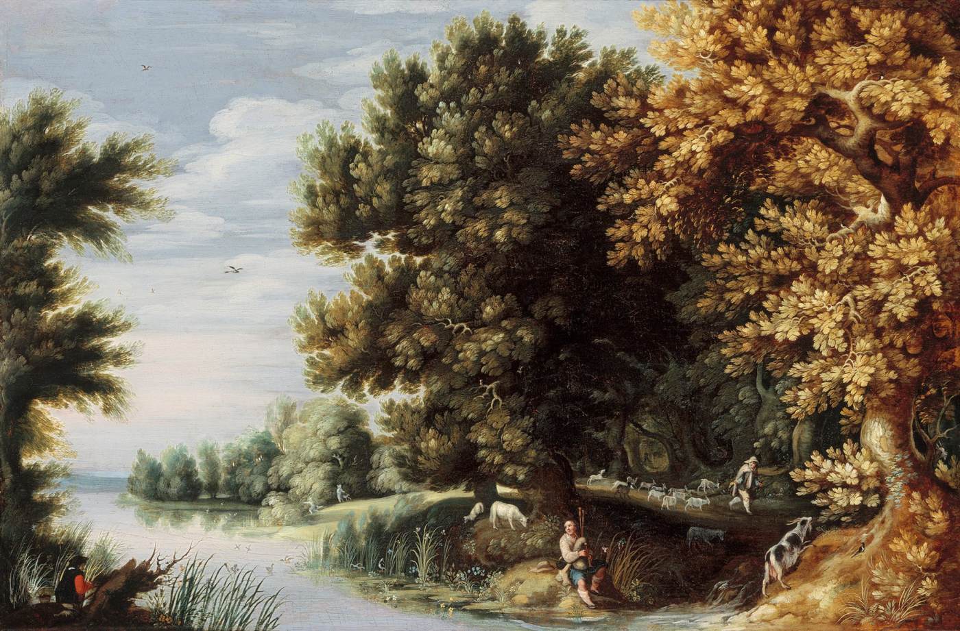 Landscape with Bagpipe Player