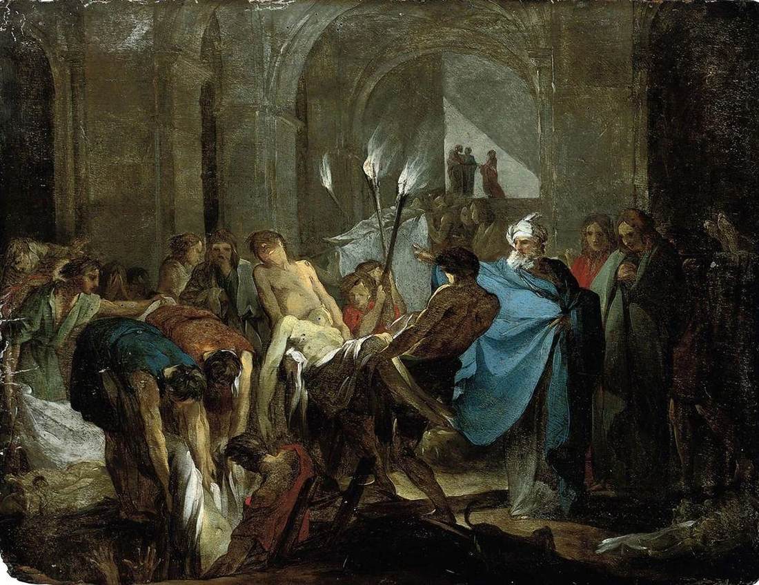 Tobit Burying the Dead in Defiance of the Orders of Sennacherib