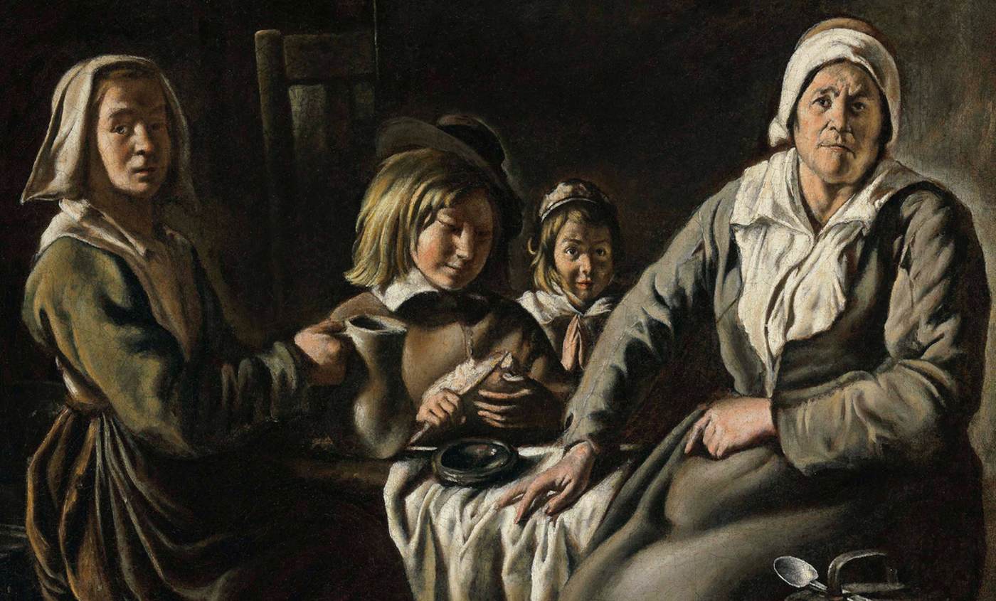 Four Figures at a Table (detail)