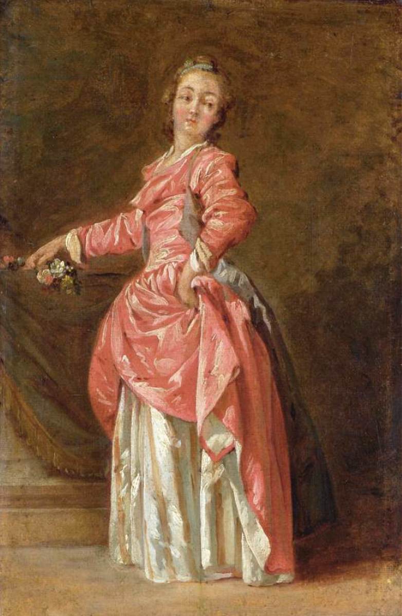 Lady in Red Dress in an Interior