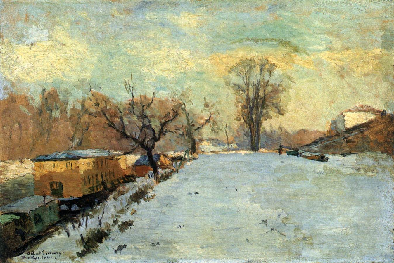 Road on the Banks of the Seine at Neuilly inn Winter