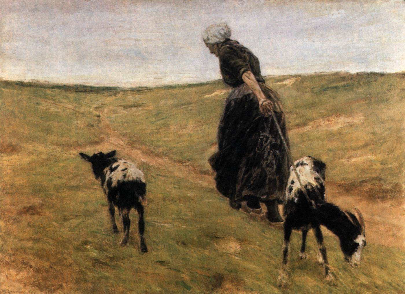 Woman with Goats