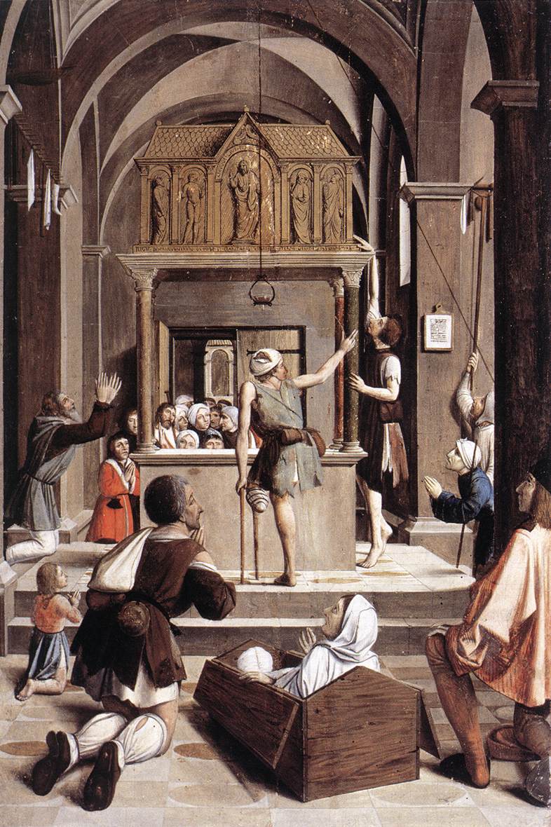 Pilgrims at the Tomb of St Sebastian