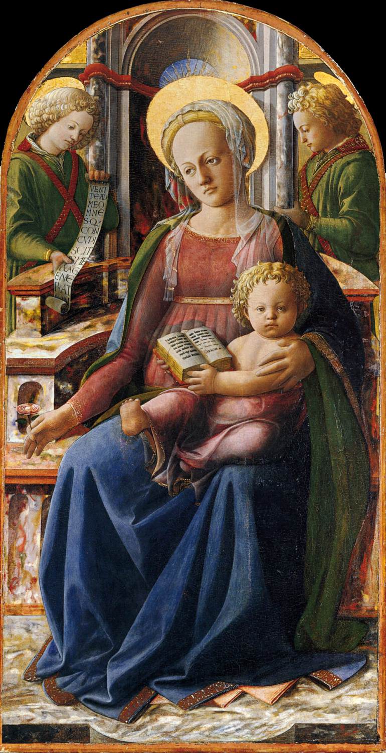 Madonna and Child Enthroned with Two Angels