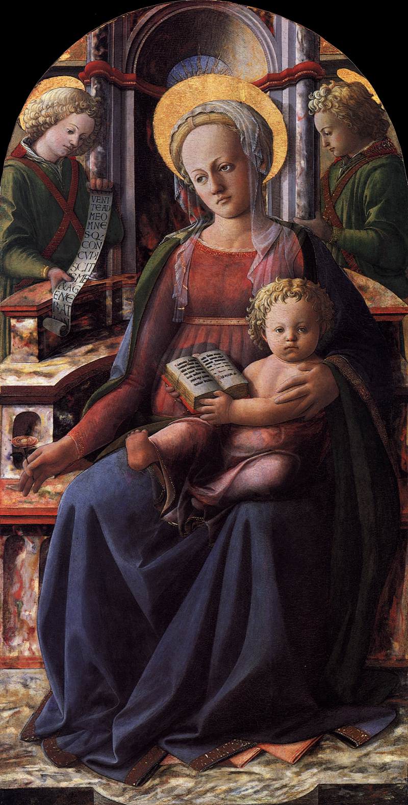 Madonna and Child Enthroned with Two Angels