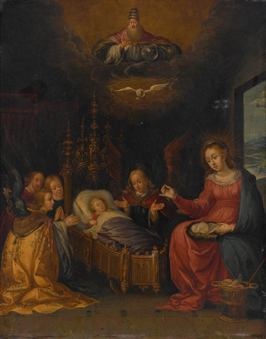 Madonna and Child with God the Father, the Holy Spirit and Adoring Angels