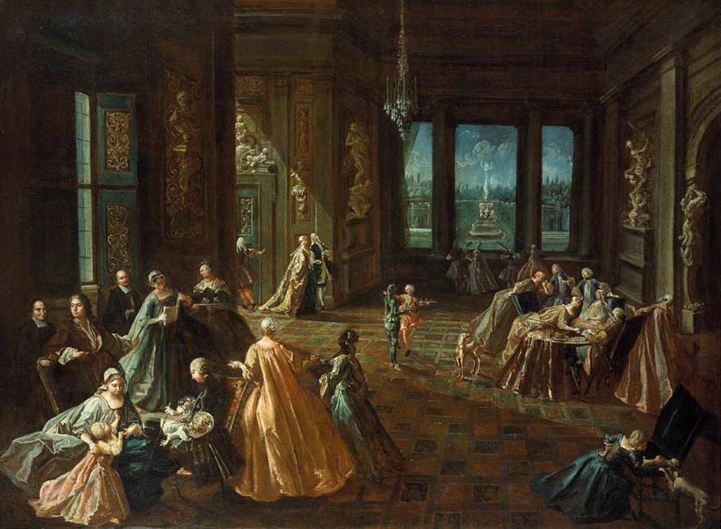 Interior of a Palace with Elegant Figures