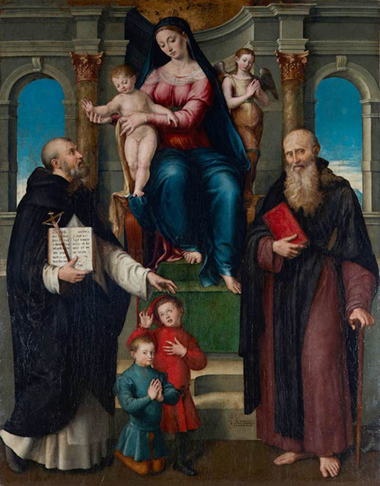 Virgin and Child Enthroned between Sts Vincent Ferrer and Anthony Abbot