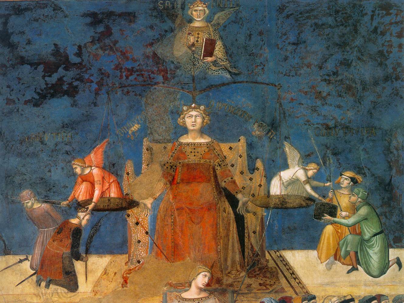 Allegory of the Good Government (left view, detail)