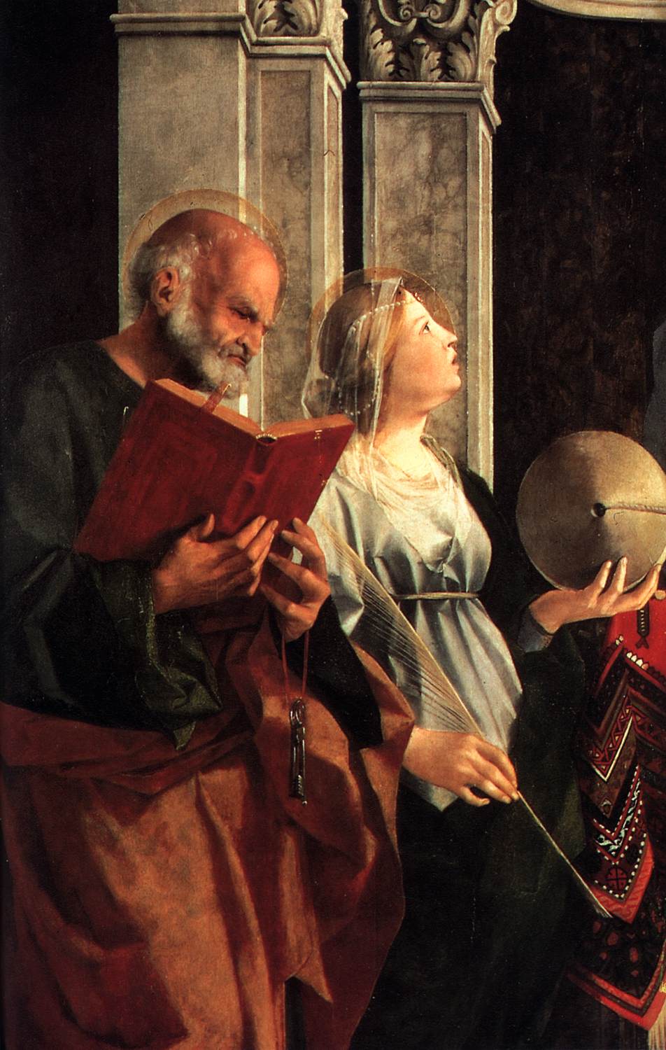 Madonna and Child with Sts Peter, Christine, Liberale, and Jerome (detail)