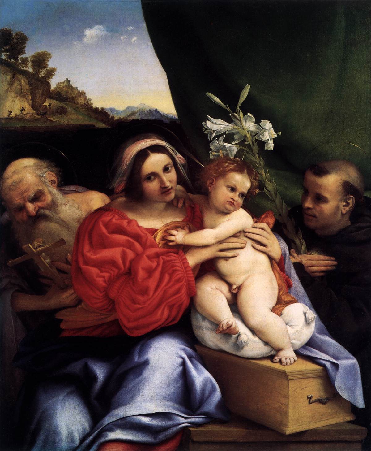 Virgin and Child with Sts Jerome and Nicholas of Tolentino
