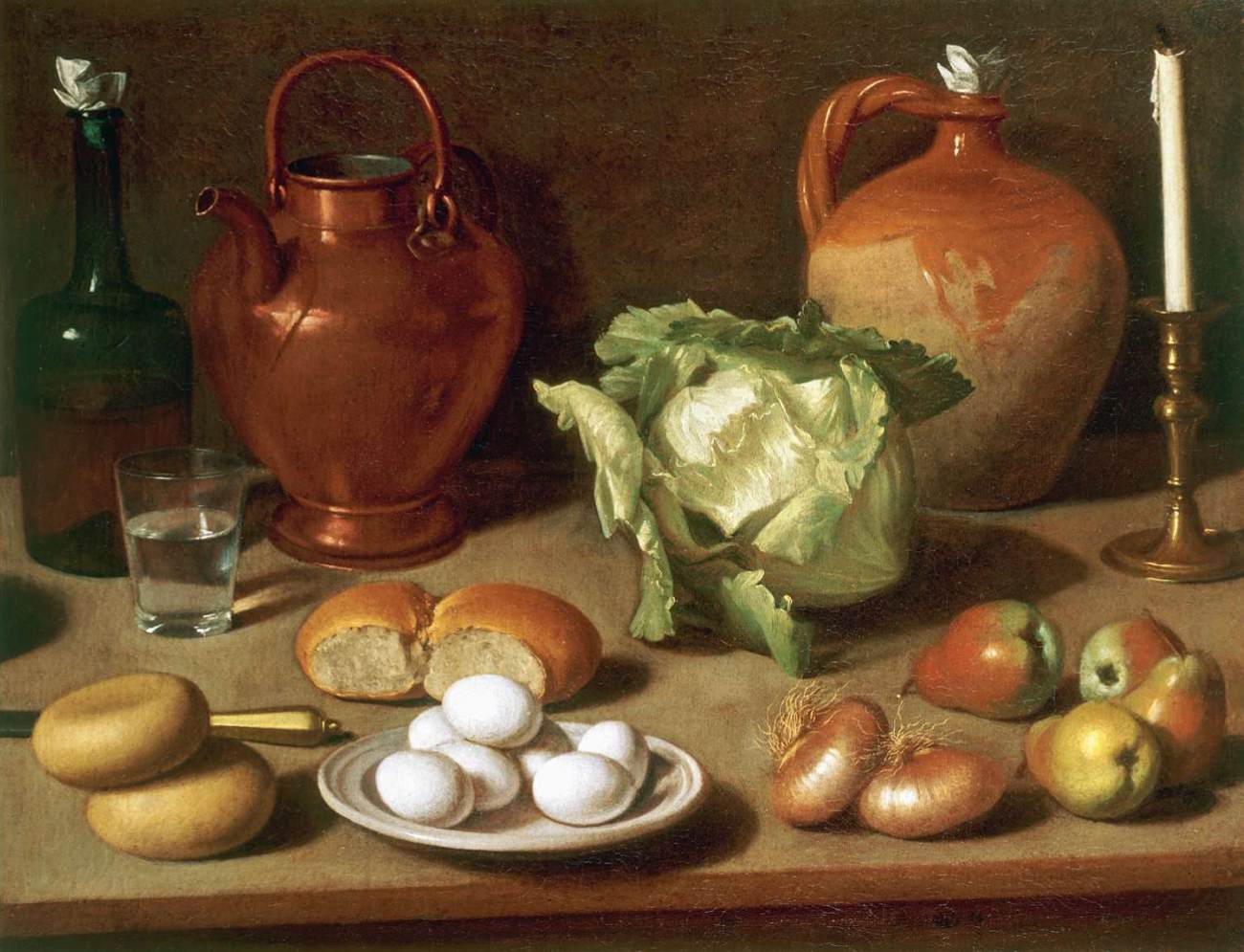 Still-Life with Eggs, Cabbage and Candlestick