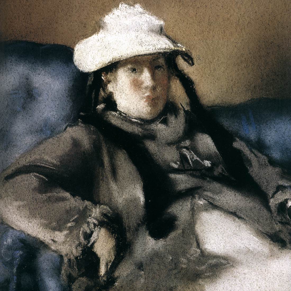 Madame Manet on a Blue Sofa (detail)