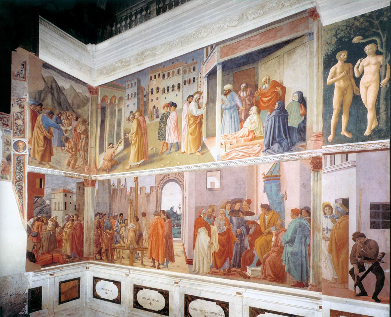 Frescoes in the Cappella Brancacci (right view)