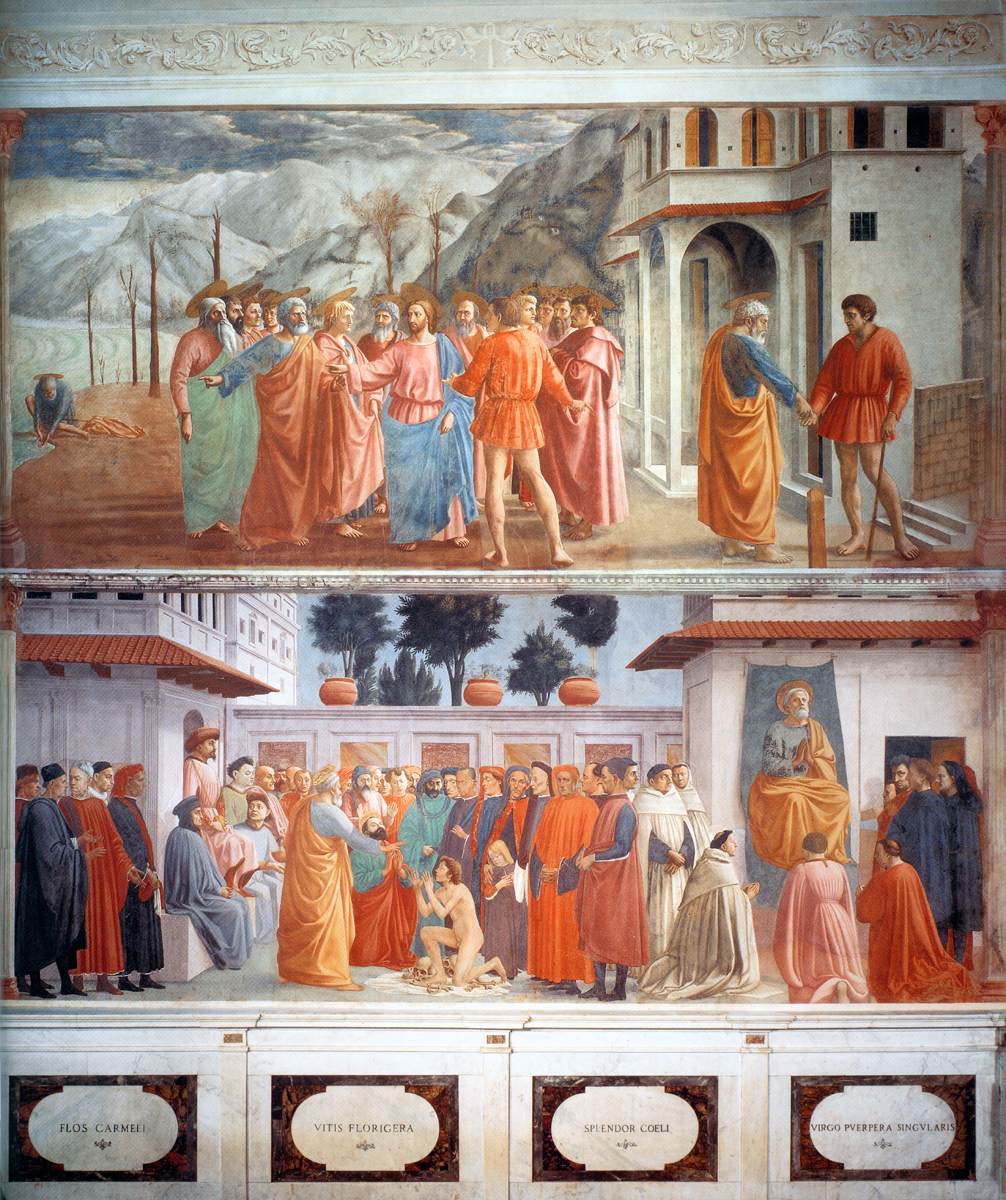 Frescoes in the Cappella Brancacci (left view)