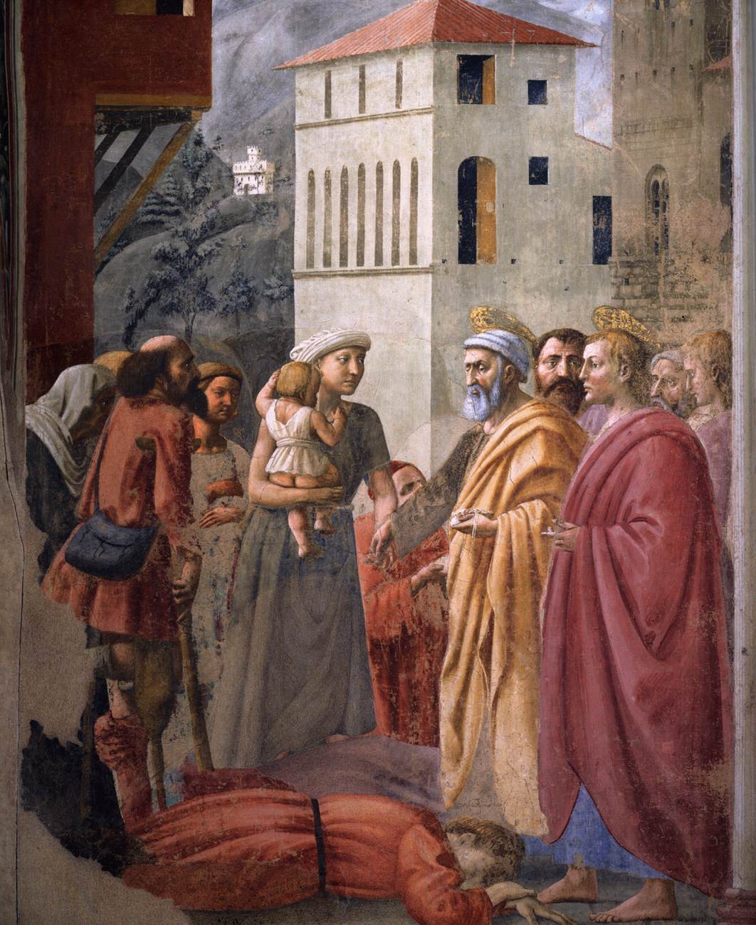 The Distribution of Alms and the Death of Ananias (detail)