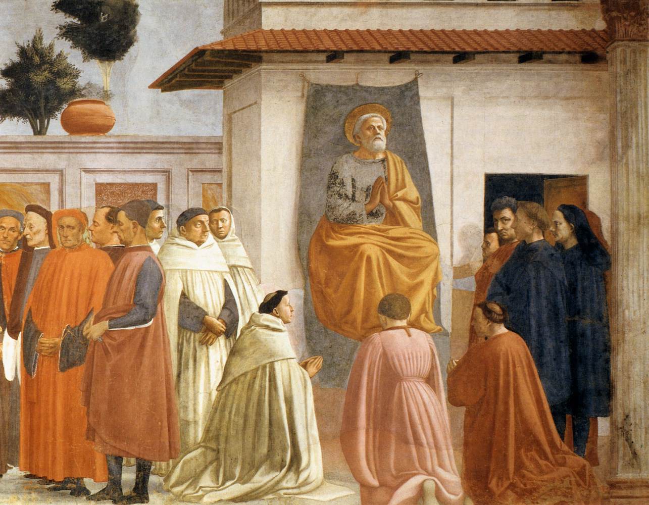 Raising of the Son of Theophilus and St Peter Enthroned (detail)