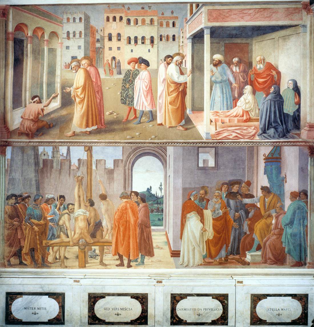 Frescoes in the Cappella Brancacci (right view)