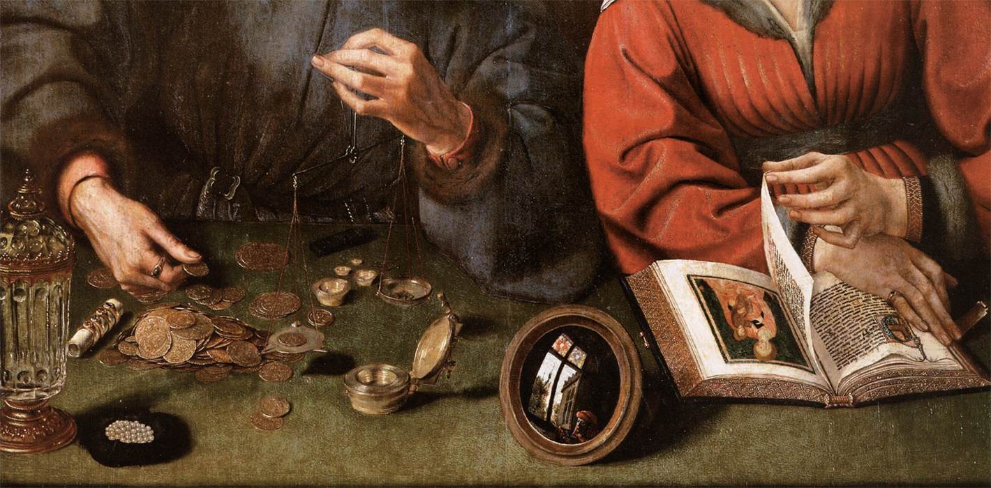 The Moneylender and his Wife (detail)