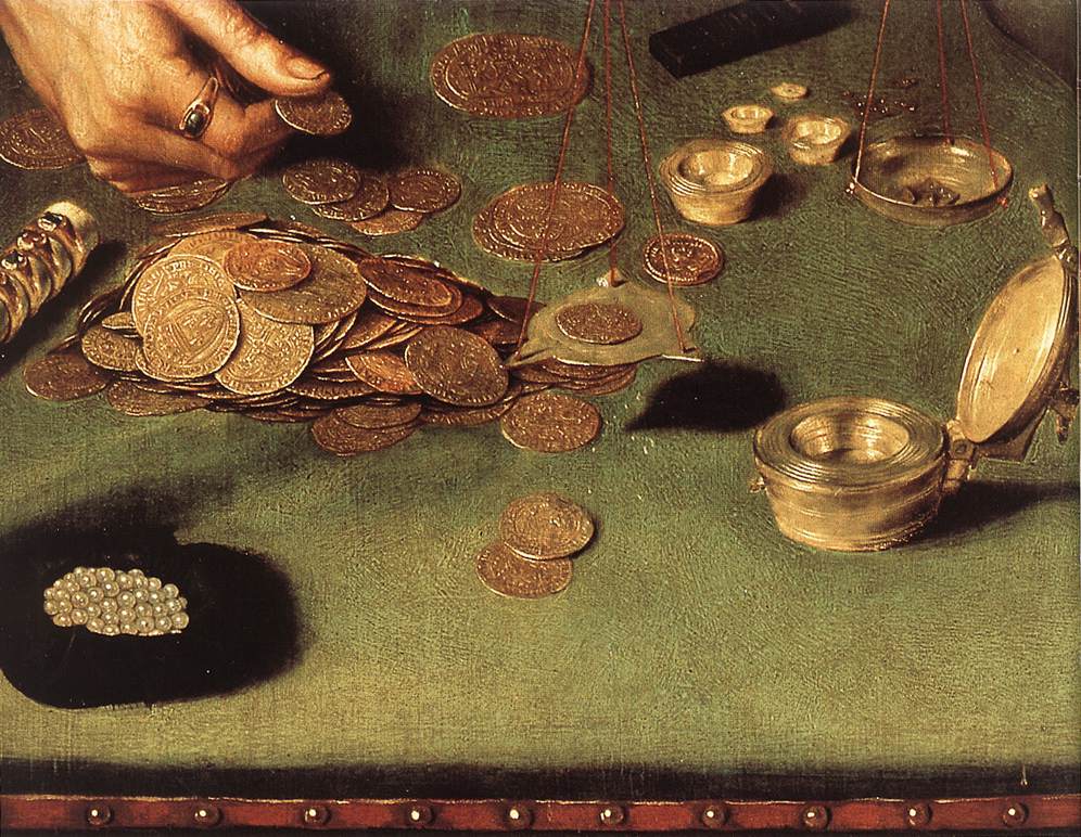 The Moneylender and his Wife (detail)
